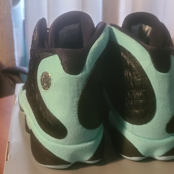 2019 air jordan 13\'s black crocodile Tiffany blue size 13 main image 4